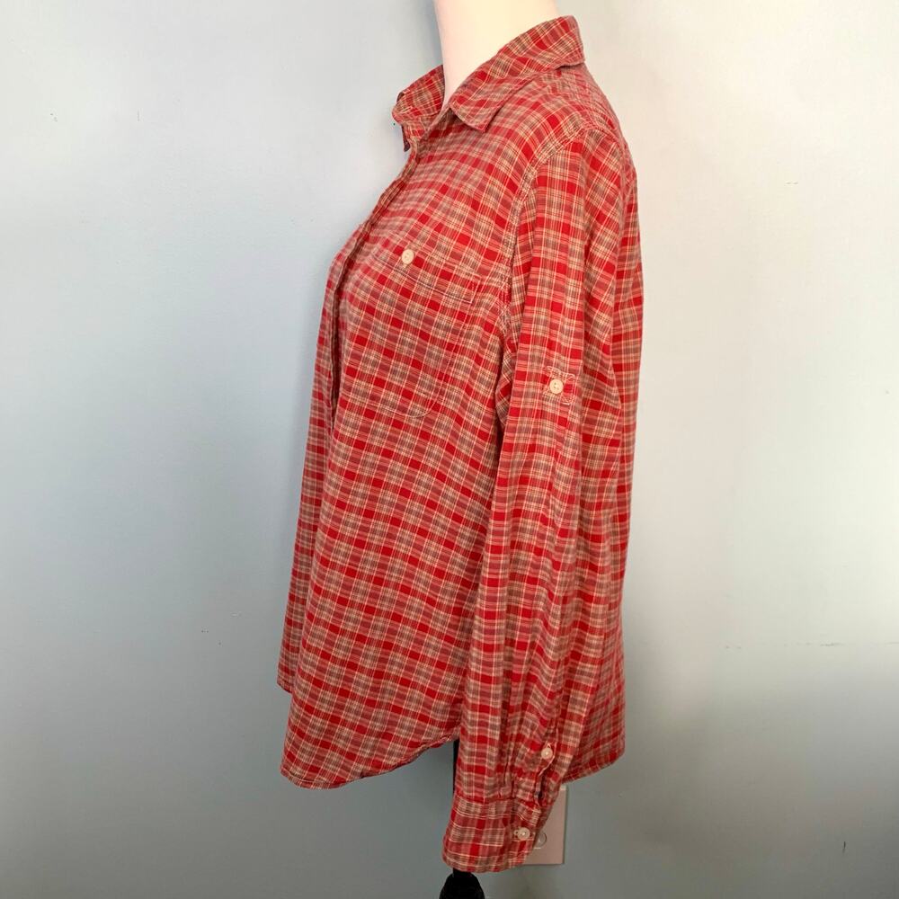 Lauren Jeans Co. Red and Green Plaid Button Down Shirt Size XL - Picture 3 of 8
